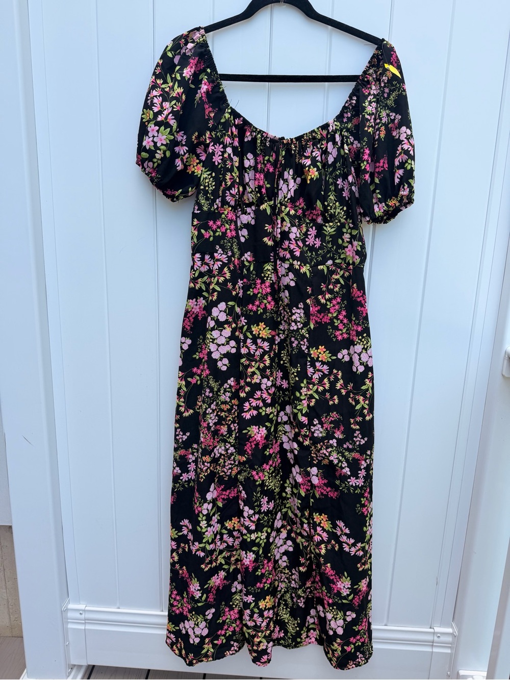 Liberty Love Black Maxi Dress with Pink & Green Floral